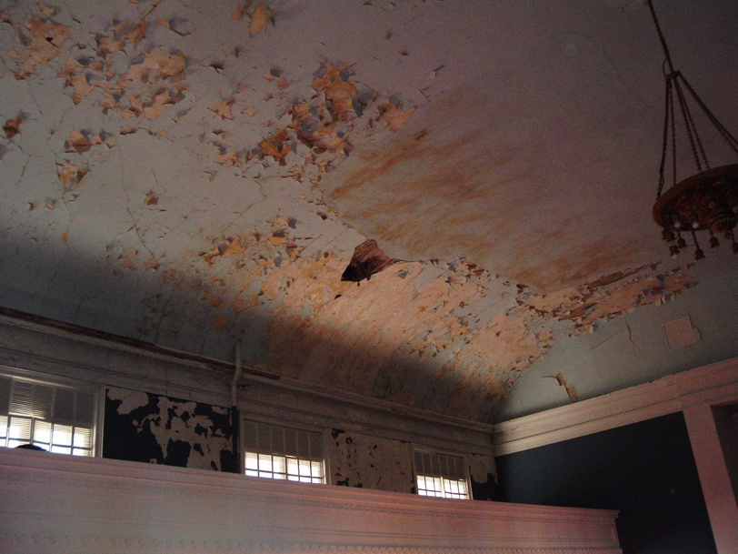 peeling paint over balcony